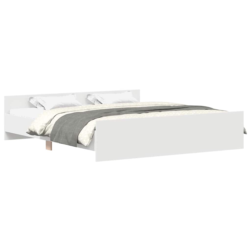 Bed Frame without Mattress 160x200 cm White