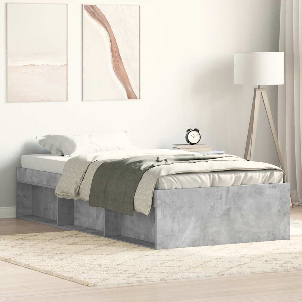 Bed Frame without Mattress 100x200 cm Concrete grey