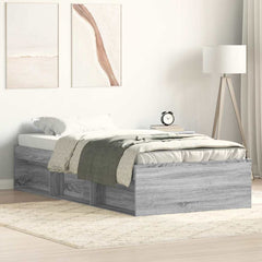 Bed Frame without Mattress 100x200 cm Grey sonoma