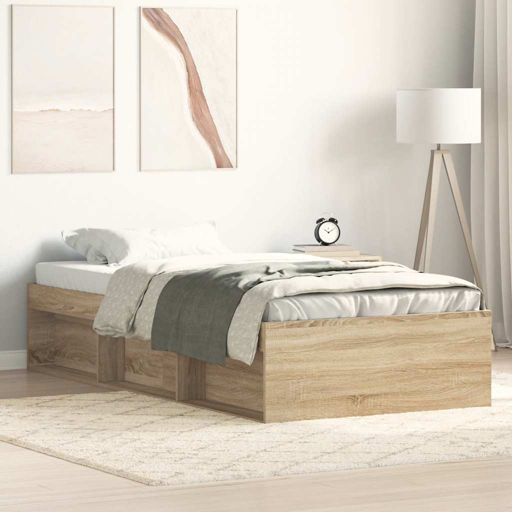 Bed Frame without Mattress 75x190 cm Small Single Sonoma oak