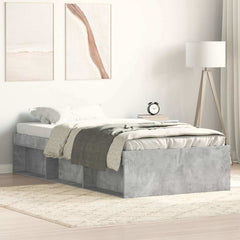 Bed Frame without Mattress 75x190 cm Small Single Concrete grey