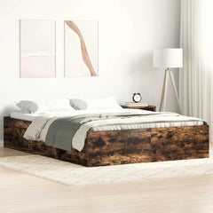 Bed Frame without Mattress 135x190 cm Double Smoked oak