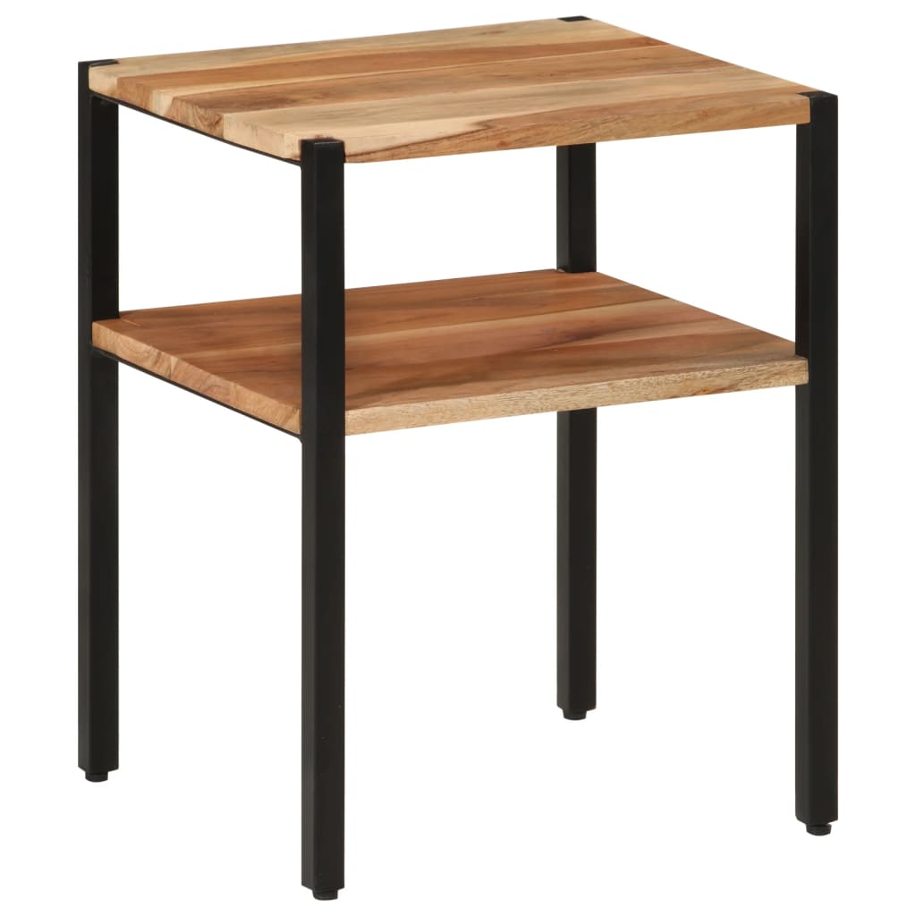 vidaXL Side Table 35x35x45 cm Solid Wood Acacia and Iron 1