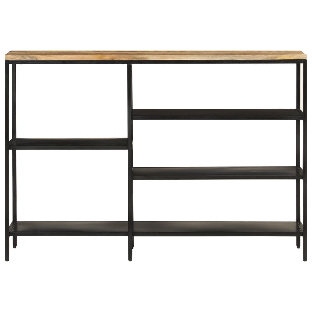 vidaXL Console Table 110x30x75 cm Solid Rough Mango Wood and Iron 2