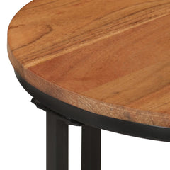 vidaXL Coffee Table 35x35x30 cm Solid Wood Acacia and Iron 4