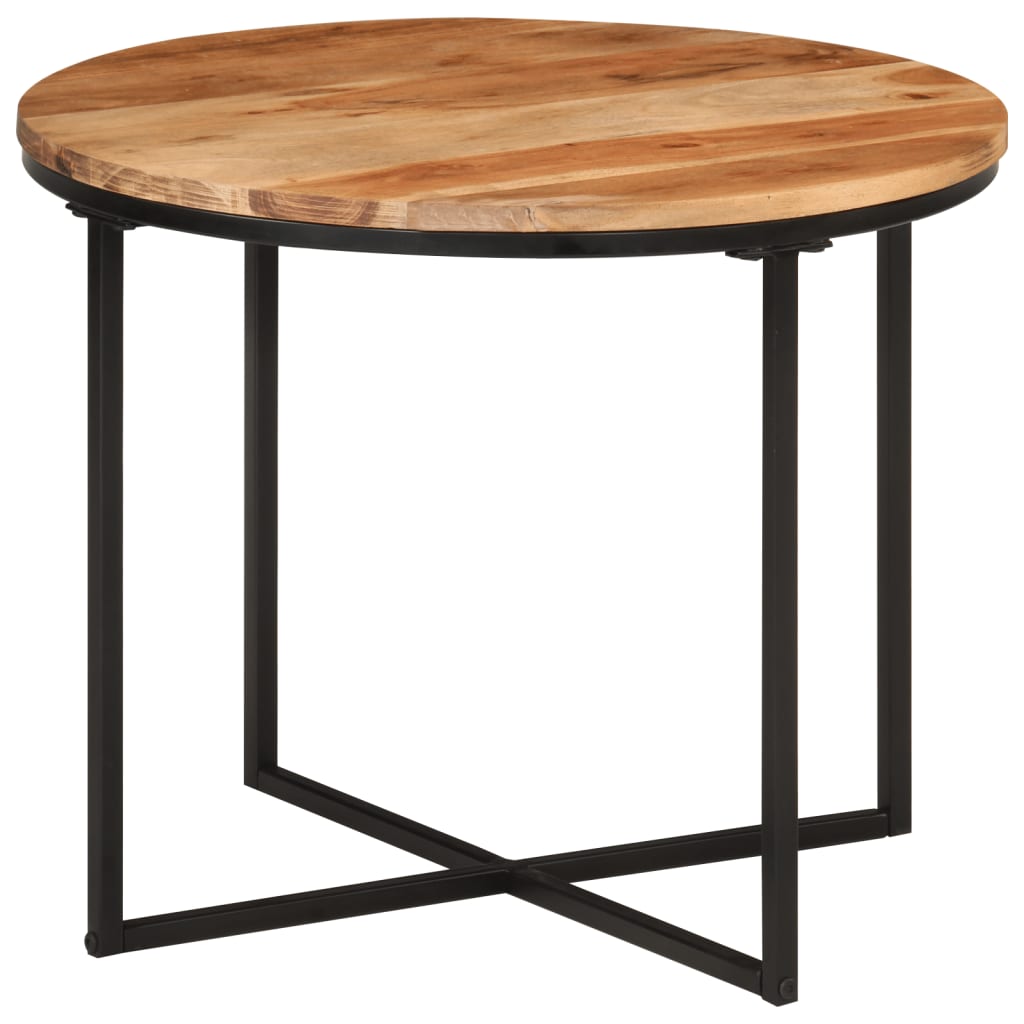 Coffee Table Solid Wood Acacia and Iron 55 x 55 x 45 cm