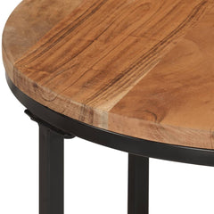 vidaXL Nesting Coffee Tables 3 pcs Solid Wood Acacia and Iron 5