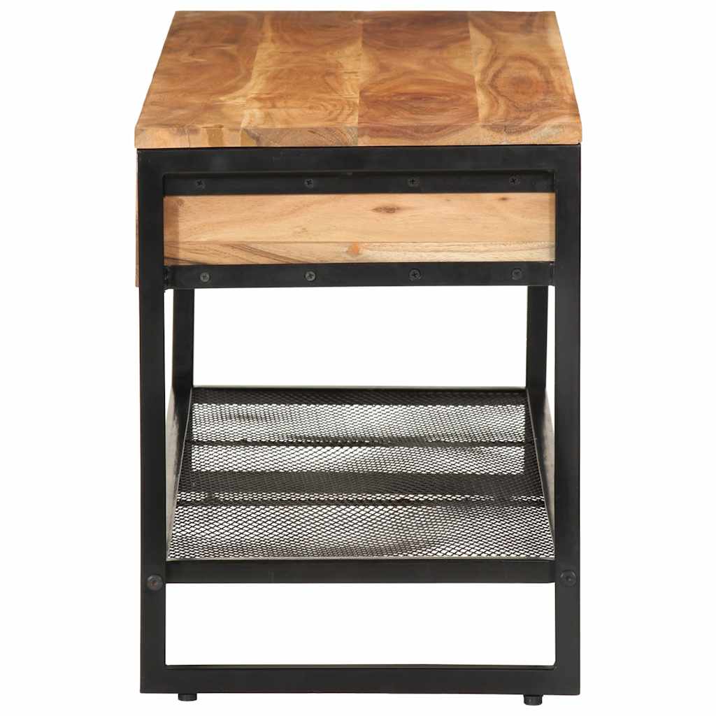 vidaXL Shoe Bench 110x35x45 cm Solid Wood Acacia and Iron 3