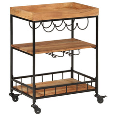 vidaXL Bar Cart 60x40x80 cm Solid Wood Acacia and Iron 4