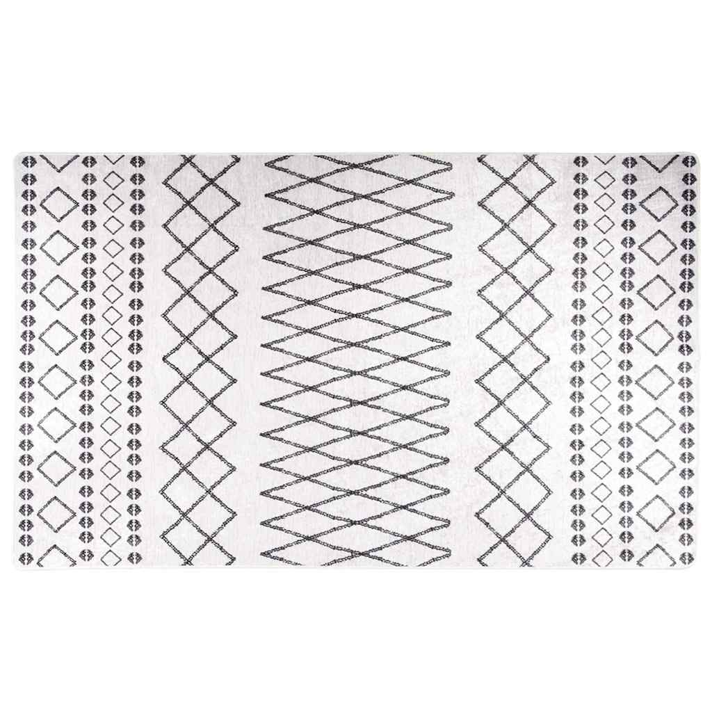 vidaXL Rug Washable Black and White 120x170 cm 2