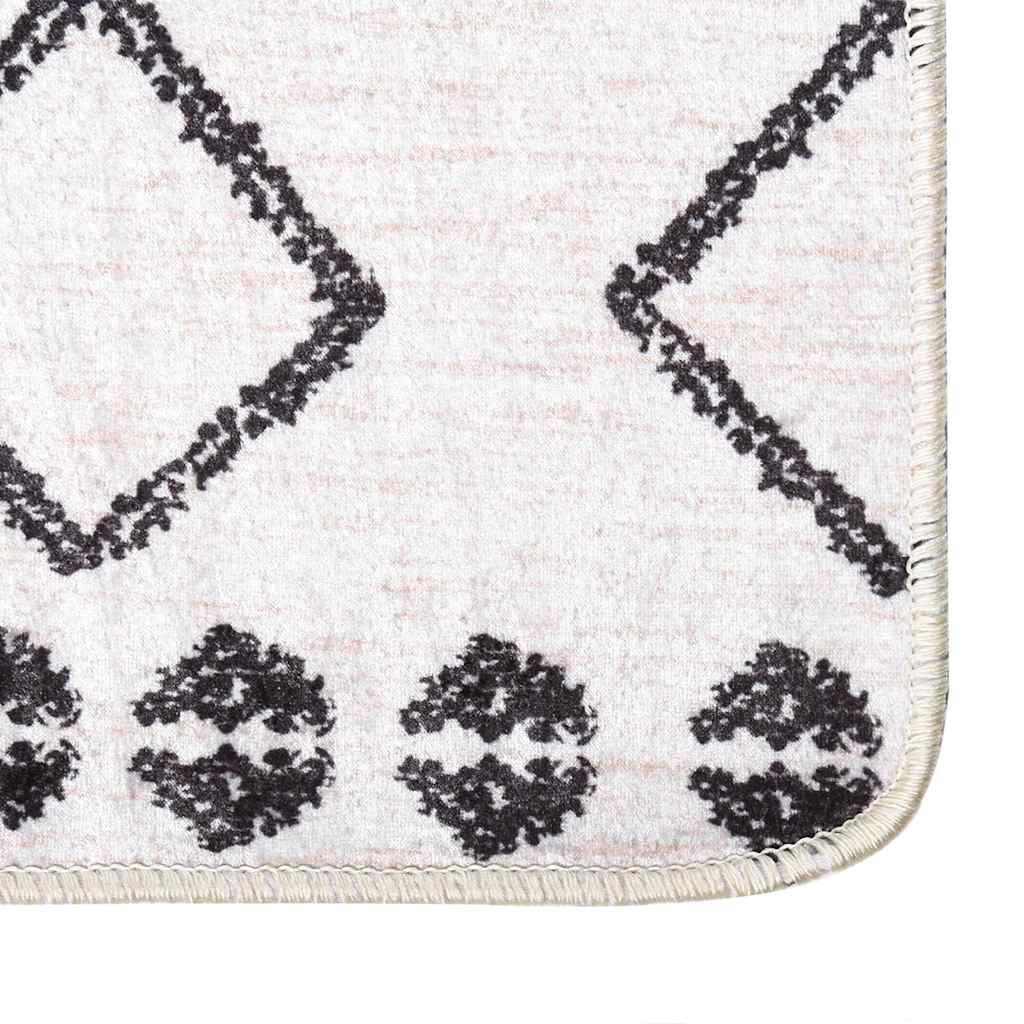 vidaXL Rug Washable Black and White 120x170 cm 5