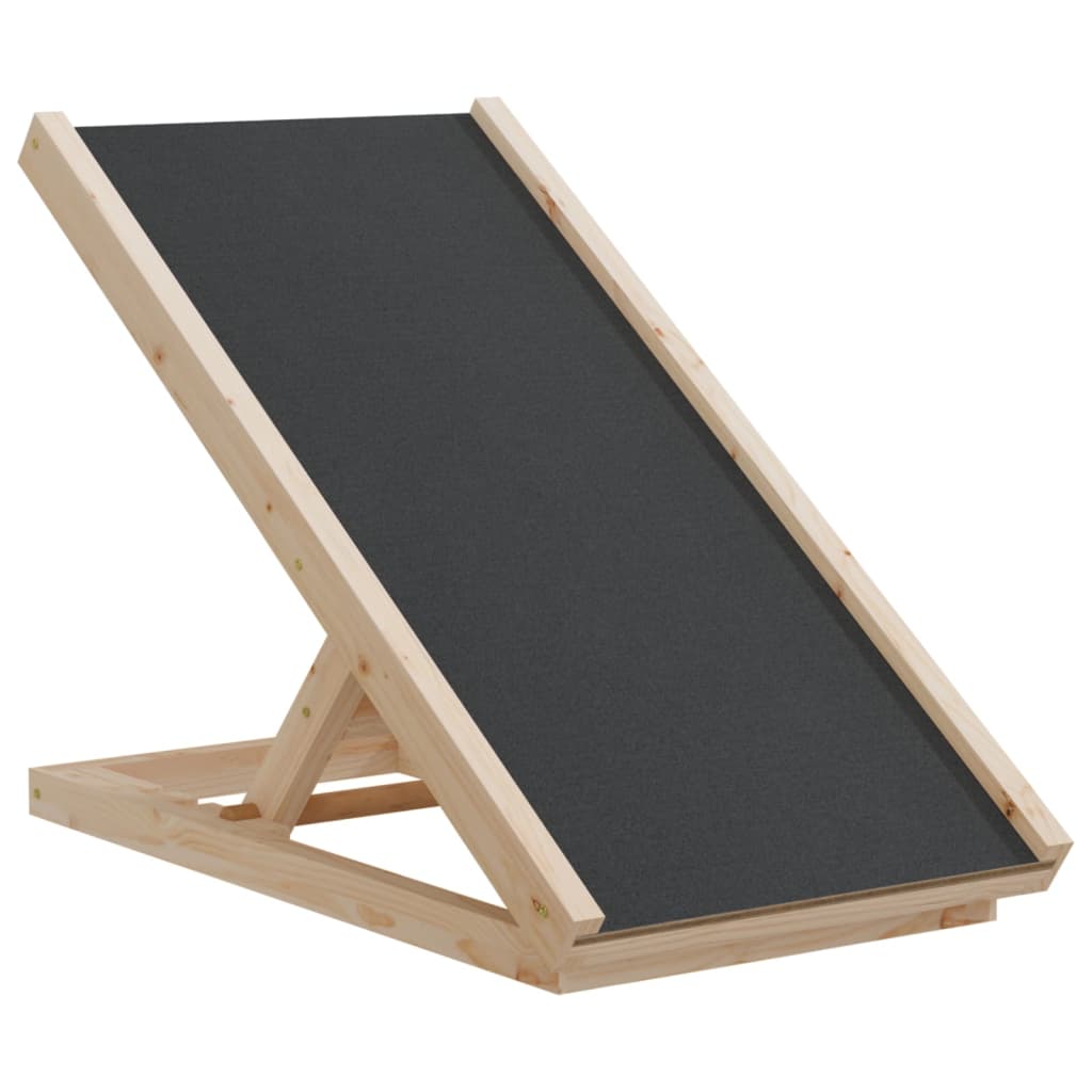 vidaXL Dog Ramp Grey 70x35 cm Solid Wood Fir 2