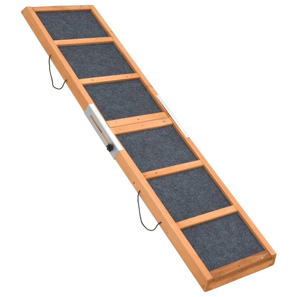 vidaXL Dog Ramp Grey 120x30 cm Solid Wood Fir 4