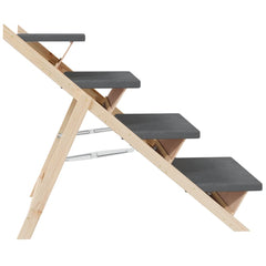 vidaXL Dog Stair Grey 105x47 cm Solid Wood Fir 6
