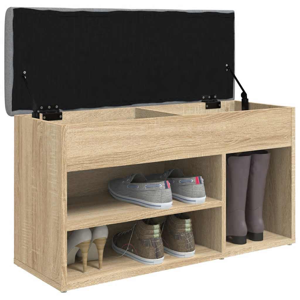 Shoe Bench 82x32x45.5 cm Engineered Wood Sonoma oak