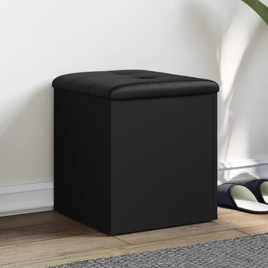 Storage Bench Engineered Wood in Black