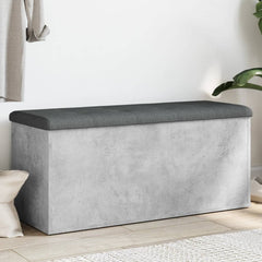 Storage Bench Engineered Wood in Concrete Grey