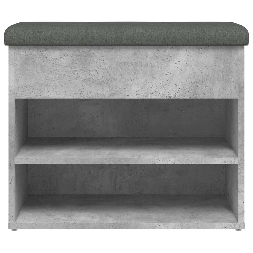 vidaXL Shoe Bench Concrete Grey 62x32x50 cm Engineered Wood 5