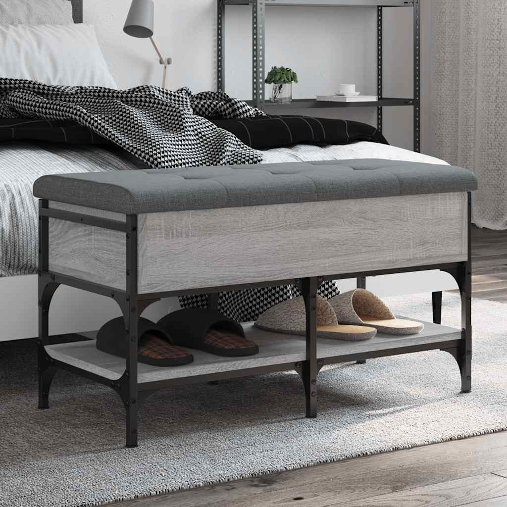 Shoe Bench Engineered Wood in Grey Sonoma