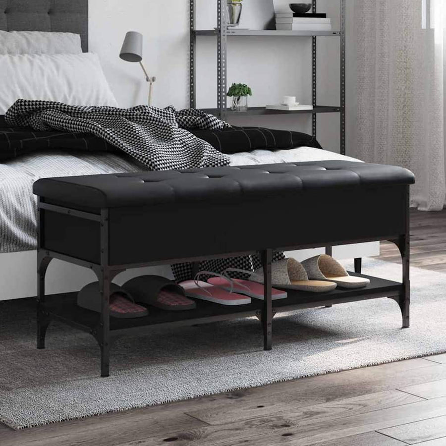 Shoe Bench Engineered Wood in Black