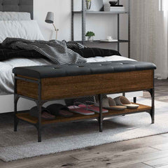 Shoe Bench Engineered Wood in Brown Oak