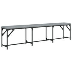 vidaXL Dining Bench Light Grey 186x32x45 cm Steel and Fabric 6