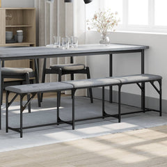 Dining Bench Steel and Fabric Light grey 186 x 32 x 45 cm