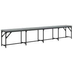 vidaXL Dining Bench Light Grey 248x32x45 cm Steel and Fabric 2