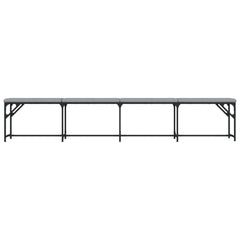 vidaXL Dining Bench Light Grey 248x32x45 cm Steel and Fabric 4