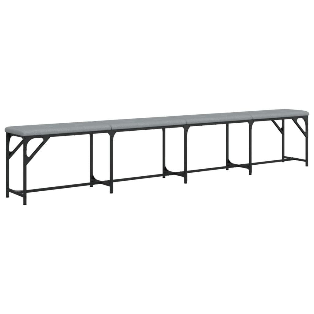 vidaXL Dining Bench Light Grey 248x32x45 cm Steel and Fabric 6