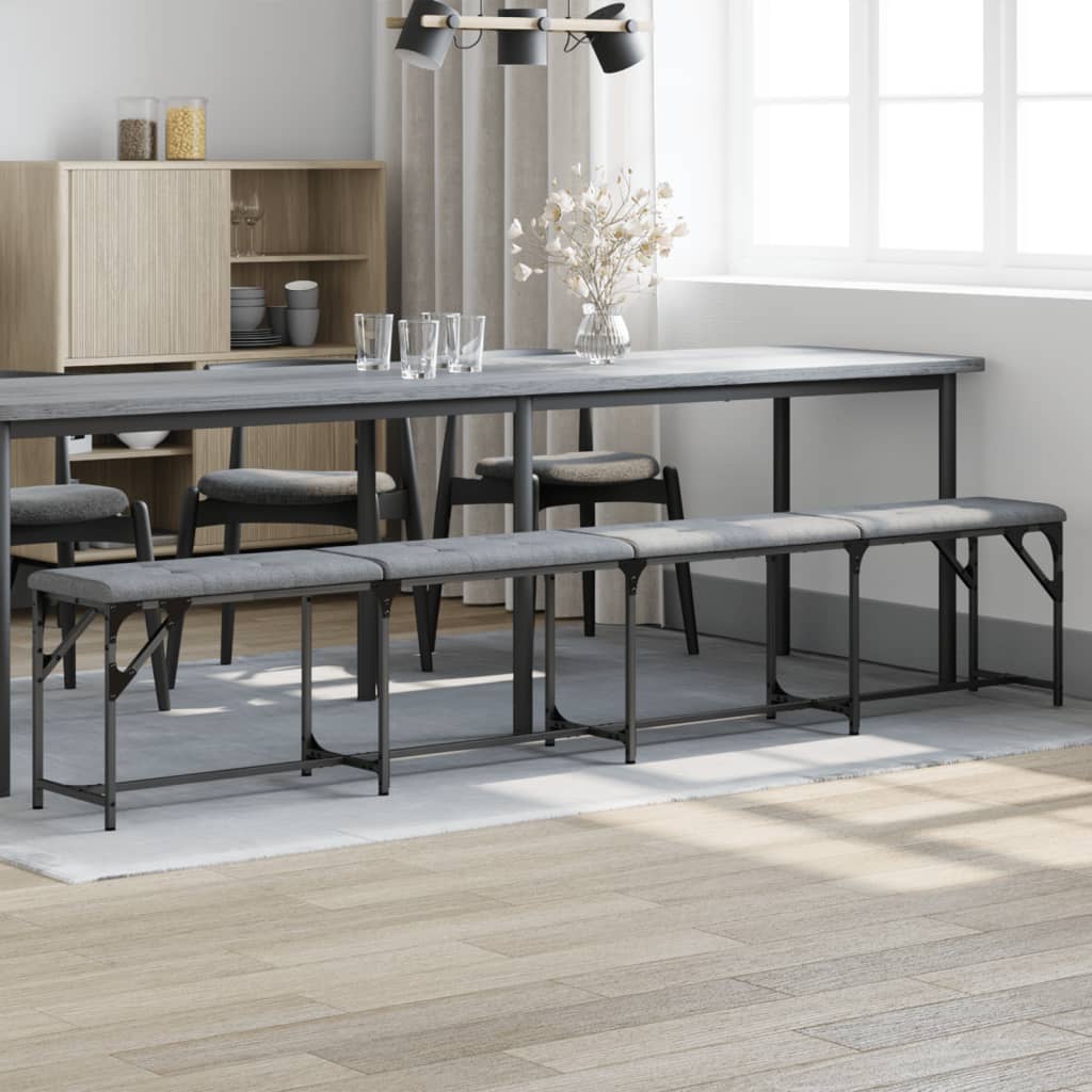 vidaXL Dining Bench Light Grey 248x32x45 cm Steel and Fabric 1