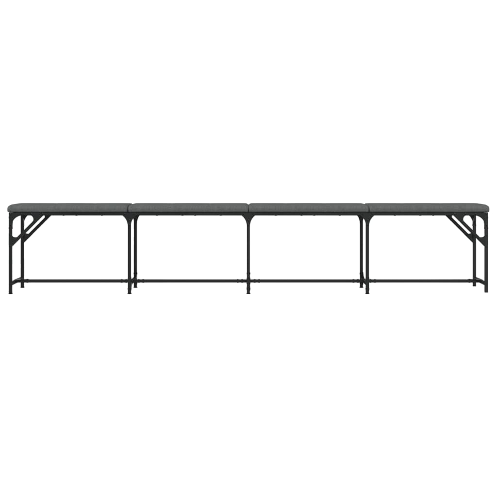vidaXL Dining Bench Dark Grey 248x32x45 cm Steel and Fabric 4