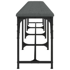 vidaXL Dining Bench Dark Grey 248x32x45 cm Steel and Fabric 5
