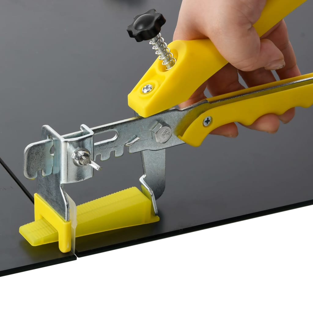 vidaXL Tile Levelling System 500 Wedges 2500 Clips 1 mm 2