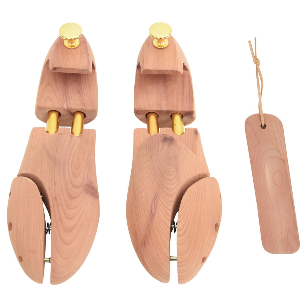 vidaXL Shoe Stretcher with Shoe Horn EU 40-41 Solid Wood Cedar 2