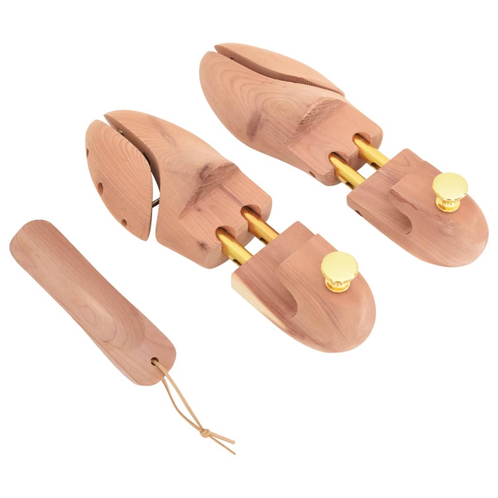 vidaXL Shoe Stretcher with Shoe Horn EU 44-45 Solid Wood Cedar 3