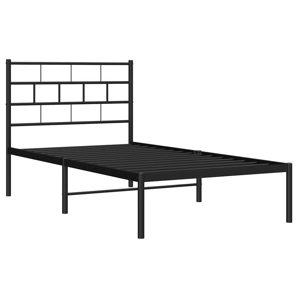 vidaXL Metal Bed Frame | Black | Steel | 100x190 cm | Metal Bed Frame 5