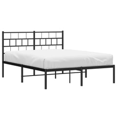 vidaXL Metal Bed Frame without Mattress with Headboard Black 140x190cm 3