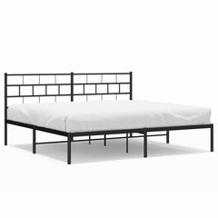vidaXL Metal Bed Frame | Black | Powder-Coated Steel | Double | Metal Bed Frame 2