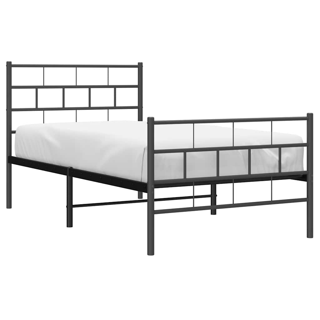 vidaXL Metal Bed Frame | Black | Steel | Single | Stylish Bedroom Furniture 3