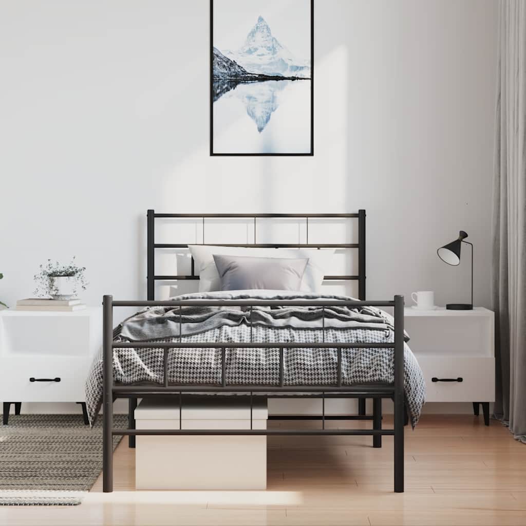 vidaXL Metal Bed Frame | Black | Steel | Single | Stylish Bedroom Furniture 4