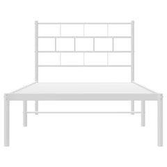 vidaXL Metal Bed Frame without Mattress with Headboard White 107x203cm 5