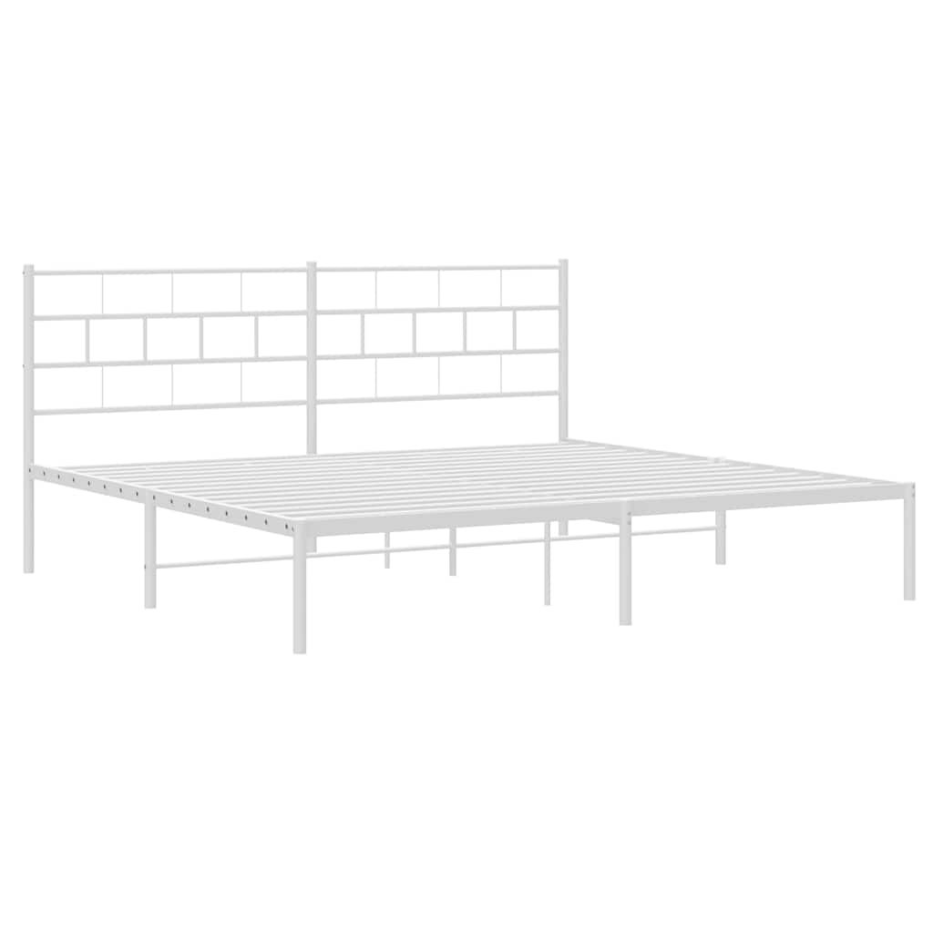 vidaXL Metal Bed Frame | White | Powder-Coated Steel | Double | Metal Bed Frame 5
