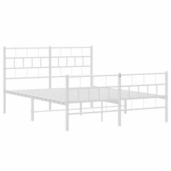vidaXL Metal Bed Frame | White | Powder-Coated Steel | 135x190 cm | Bed Frame 5