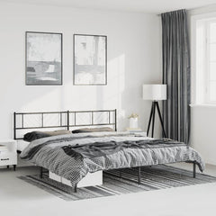 vidaXL Metal Bed Frame without Mattress with Headboard Black 193x203cm 3