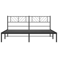 vidaXL Metal Bed Frame without Mattress with Headboard Black 193x203cm 6