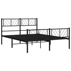 vidaXL Metal Bed Frame without Mattress with Footboard Black 120x190cm 4