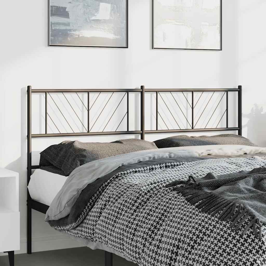 vidaXL Metal Replace Headboard Black 150 cm 3