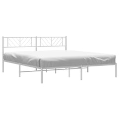vidaXL Metal Bed Frame without Mattress with Headboard White 183x213cm 4