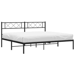 vidaXL Metal Bed Frame without Mattress with Headboard Black 183x213cm 4